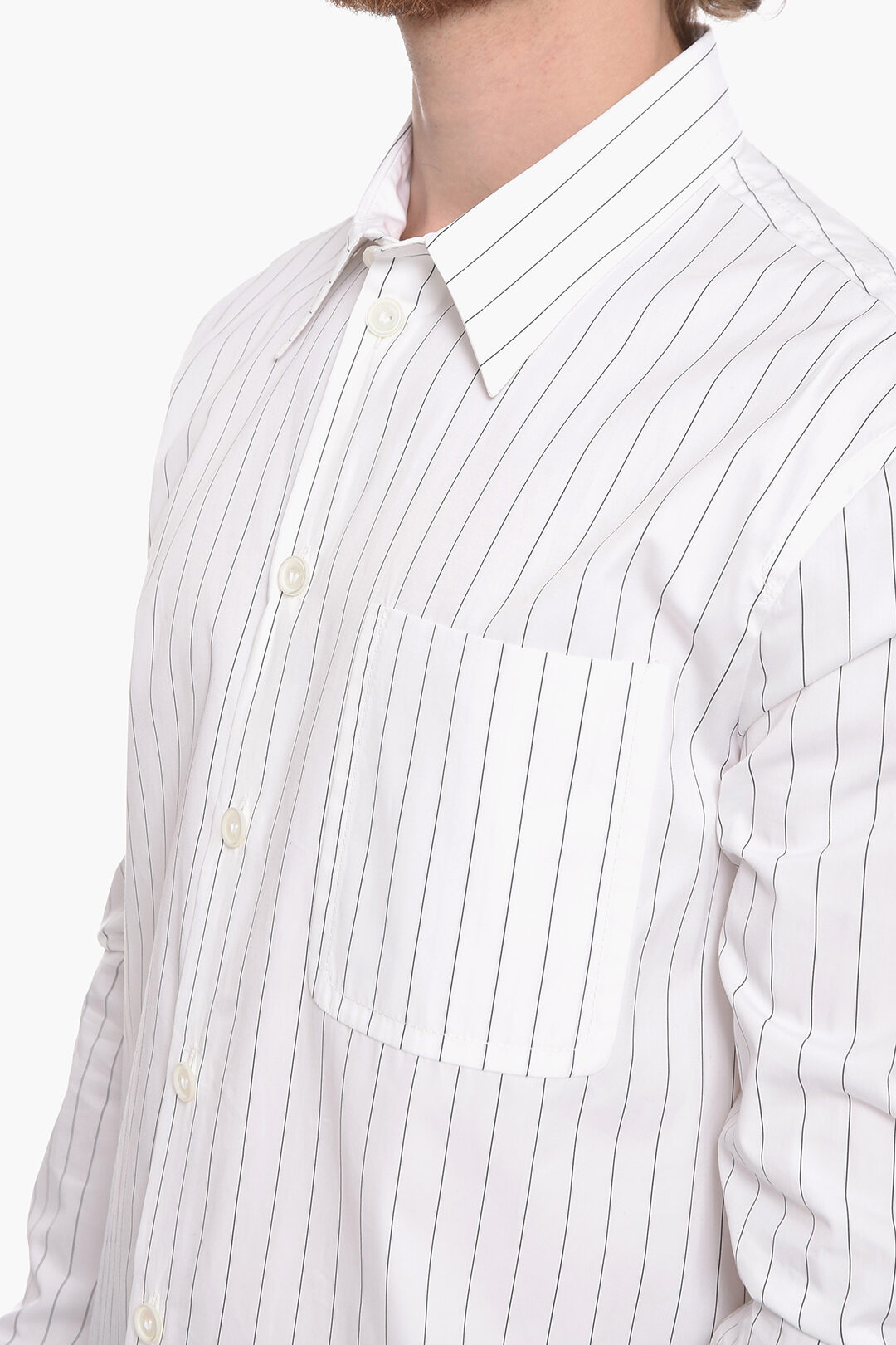 Bottega Pinstriped Cotton Shirt with Breastpocket men Glamood