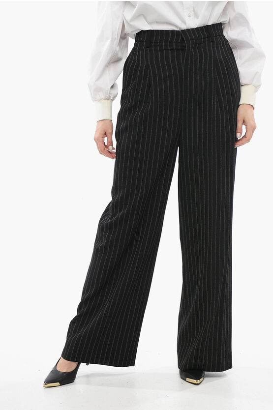 Ami Alexandre Mattiussi Wide Legged Pinstripe Trousers With