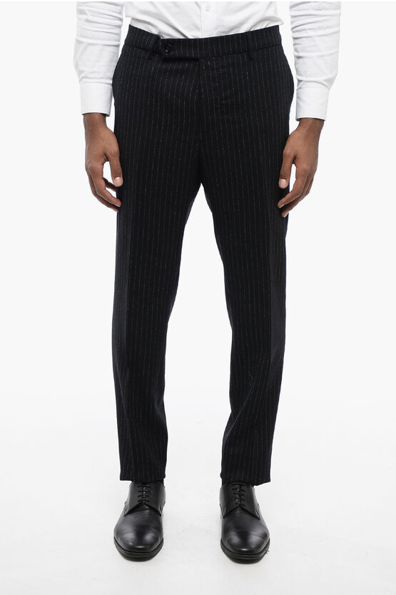 Shop Berwich Pinstriped Virgin Wool 4-pocketed Pants