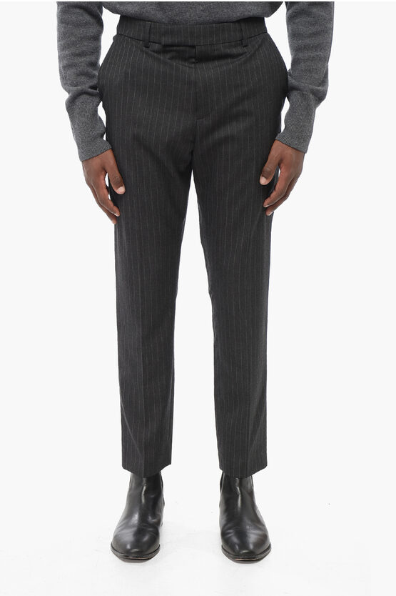 Celine Pinstriped Wool Pants With Belt Loops
