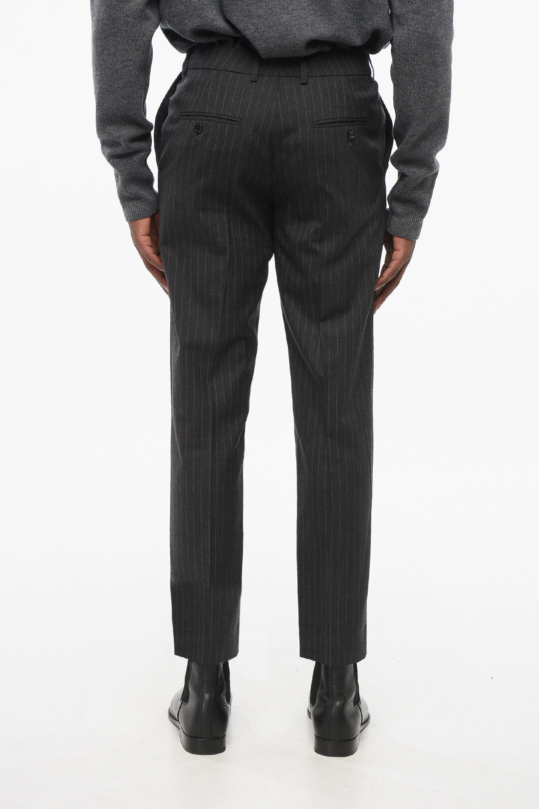関税なし 送料無料 Wool Trousers With Belt 24938405_55264697_600.jpg