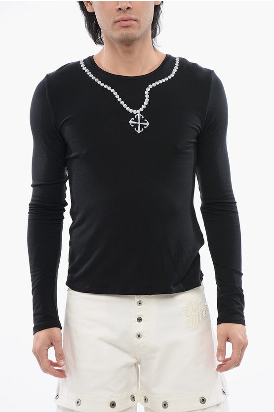 Off-white Black Printed Long Sleeve T-shirt