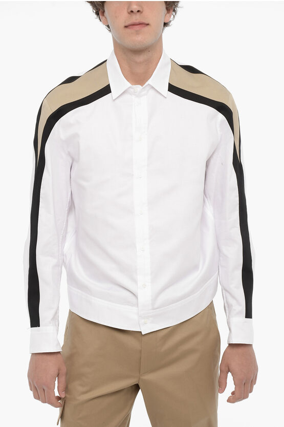 Shop Neil Barrett Piquet Cotton Bomber Modernist Shirt