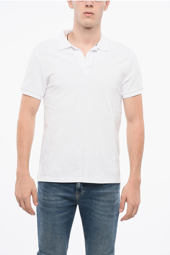 Vilebrequin Piquet Cotton Palatin Polo With Side Split In White