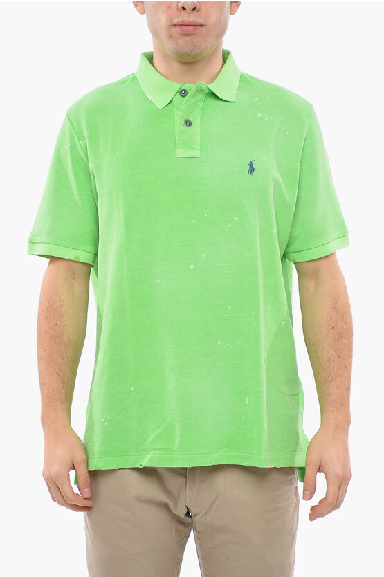 Polo Ralph Lauren Piquet Cotton Polo With Lived-in Effect In Green
