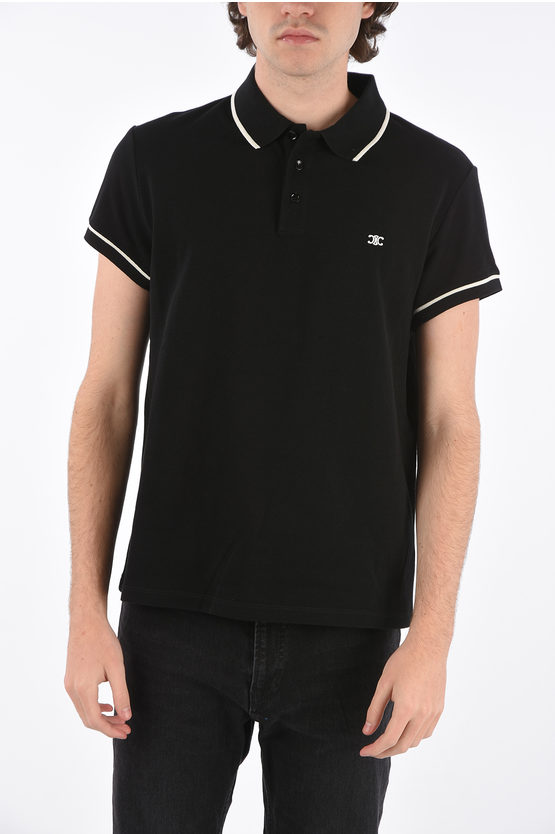 Celine piquè cotton 3 button polo shirt men - Glamood Outlet