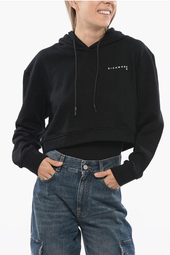 John Richmond Pistil Cropped Sweatshirt With Embossed Logo