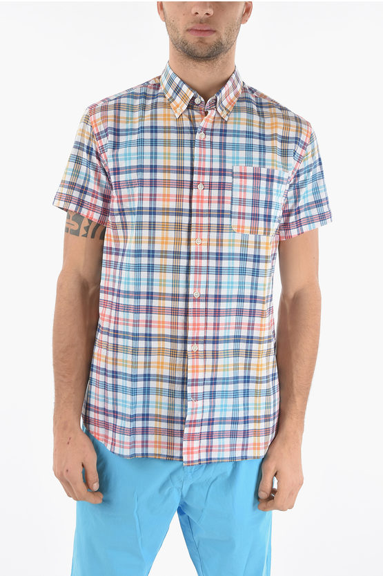 Woolrich Plaid Checked Button-down Shirt With Breast Pocket In Multi