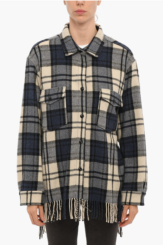 Shop Woolrich Plaid Motif Explorer Overshirt With Double Breast Pocket And