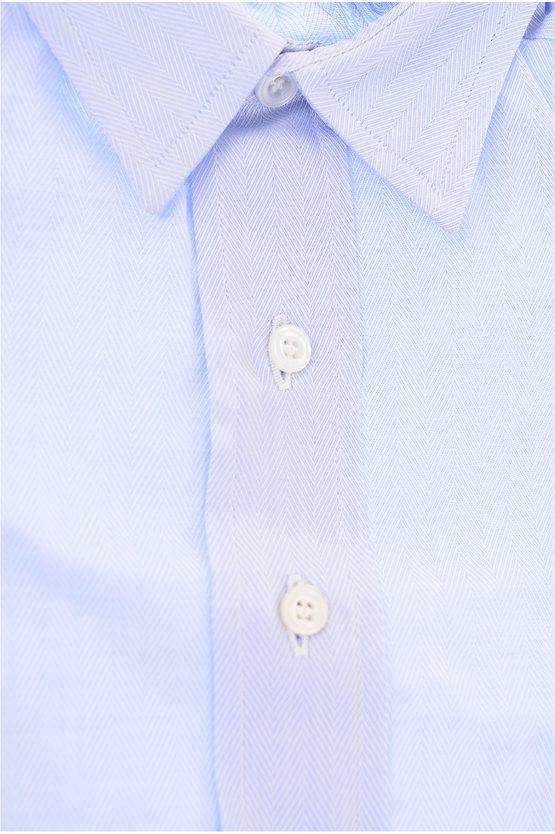 Charvet plain herringbone spread collar shirt 아동 Glamood Outlet