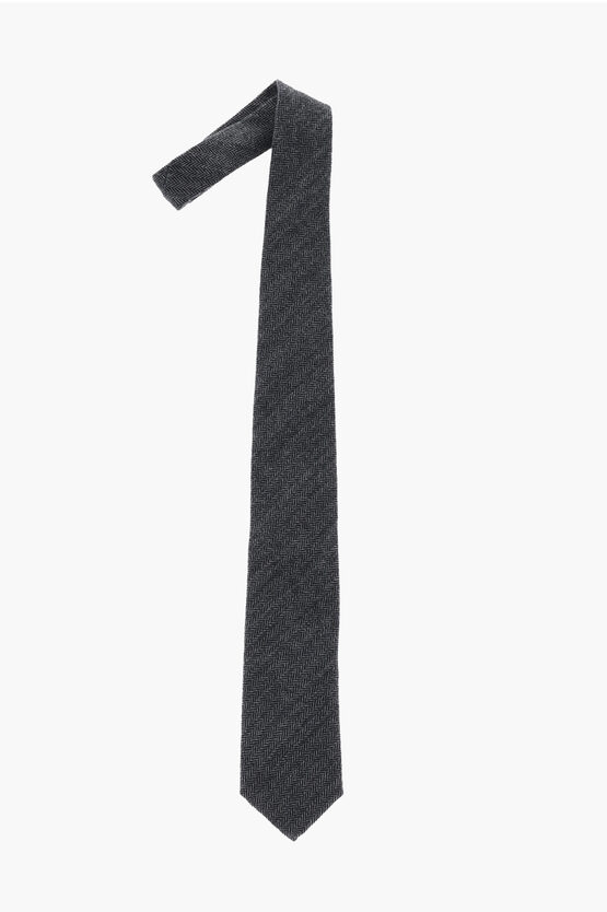 Corneliani Plain Herringbone Two-tone Tie