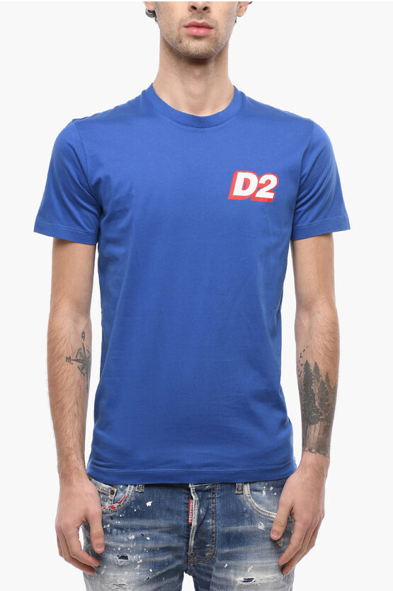 Dsquared2 Plain T-shirt With D2 Print In Multi