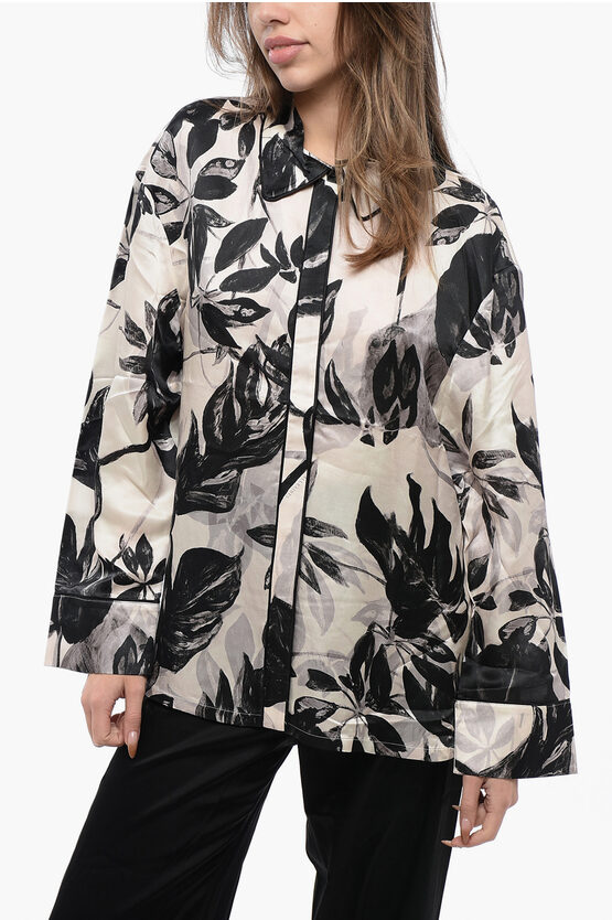 Shop Allsaints Plant Motif Satin Sofi Blouse