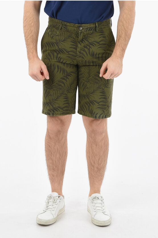Altea Plant Patterned Flax And Cotton Milano Shorts In Multi