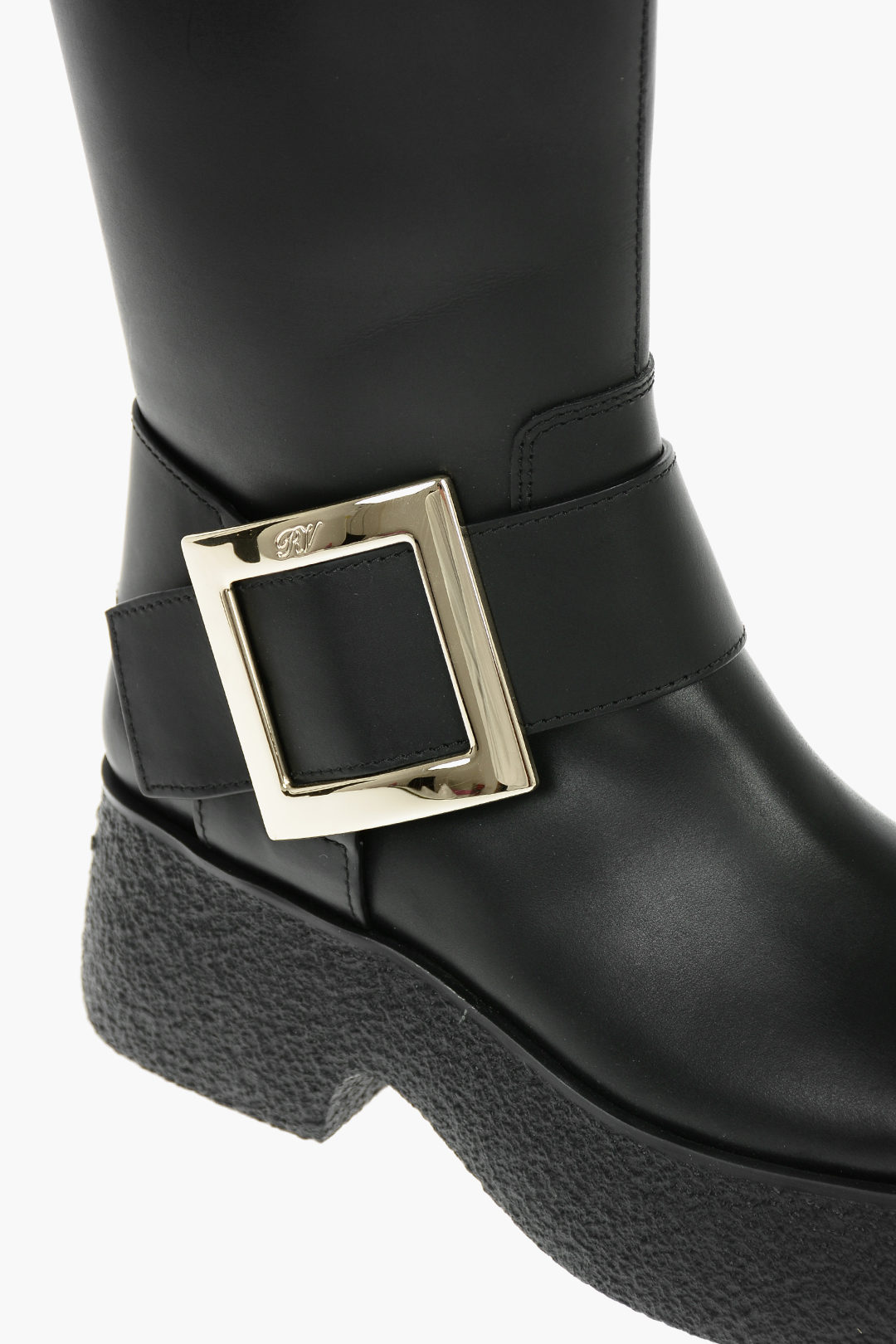 Roger Vivier Platform Sole Leather Boots With Buckle women Glamood Outlet