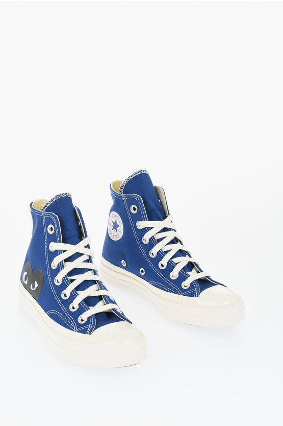 Converse Play Comme Des Garcons All Star Chuck Taylor 70 Canvas High- In Blue