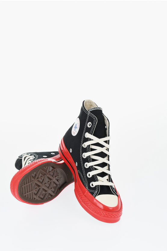 Converse Play Comme Des Garcons Canvas High-top Sneakers With Contras