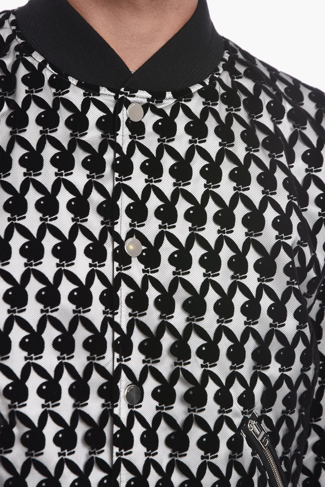 Amiri PLAYBOY X AMIRI Meshed Bomber Jacket with Flocked