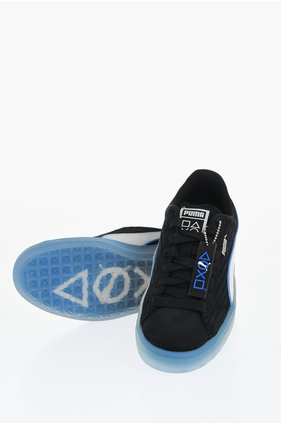 PUMA PLAYSTATION SUEDE LOW-TOP SNEAKERS WITH SHEER SOLE