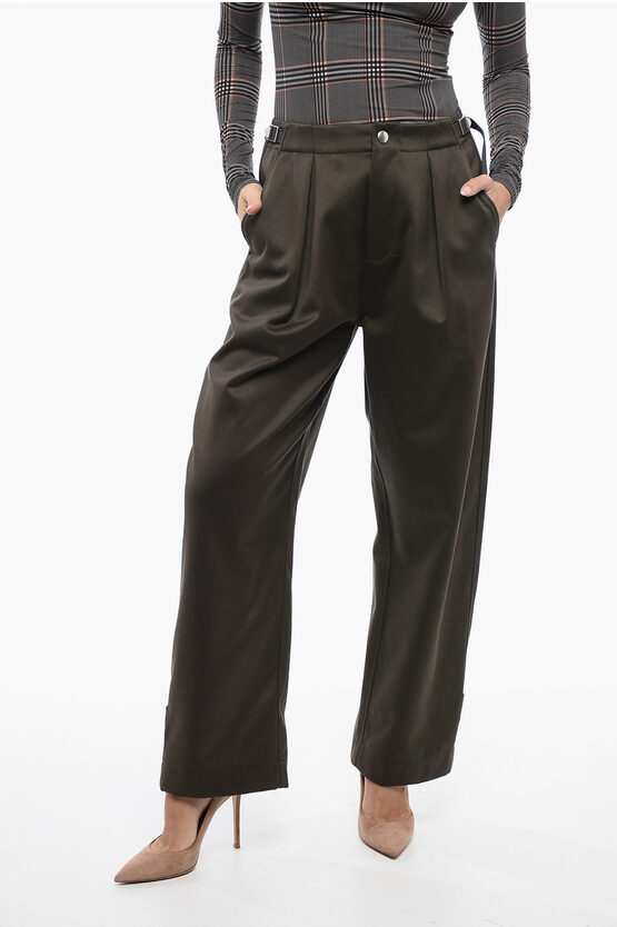 Burberry Pleated Baloon-fit Pants With Half-belt