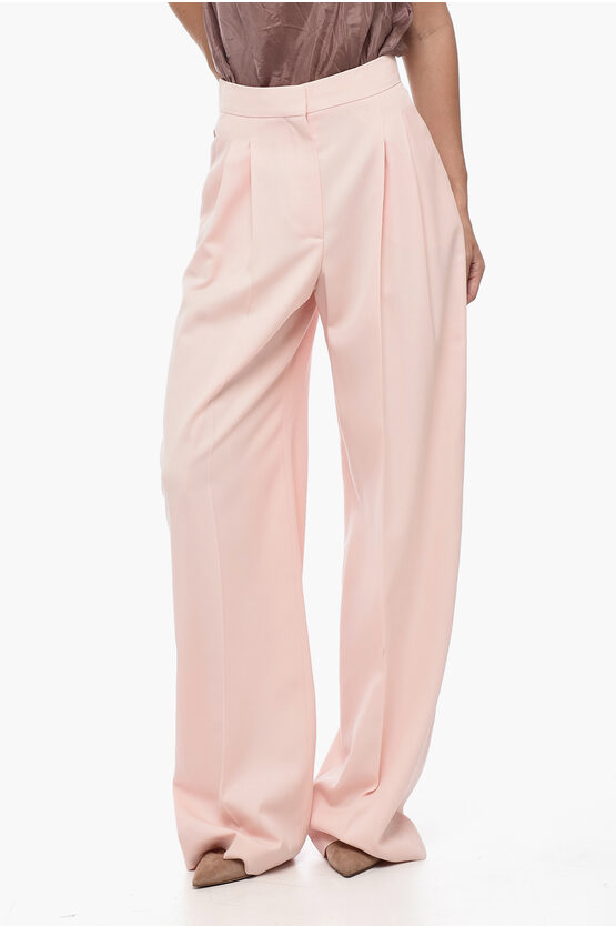 Alexander Mcqueen Pleat Detailed Wide In Pink