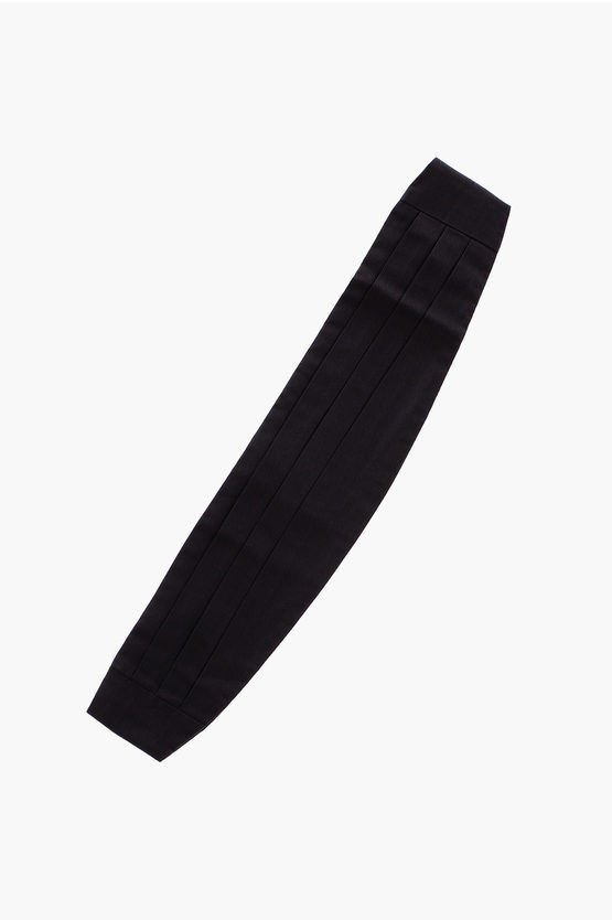 Corneliani Pleated Silk Cummerbund In Black