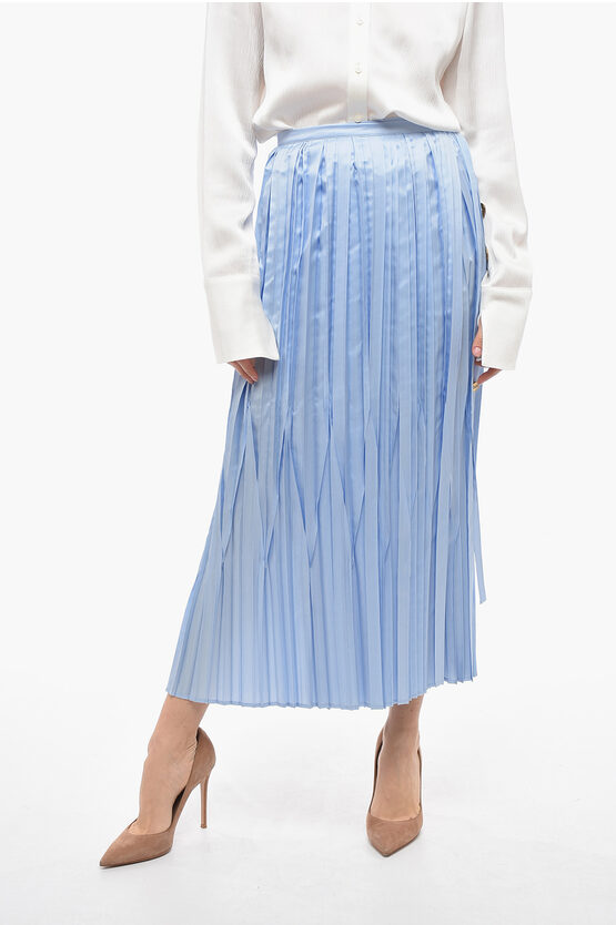 Shop Ferragamo Pleated Skirt With Side Closure