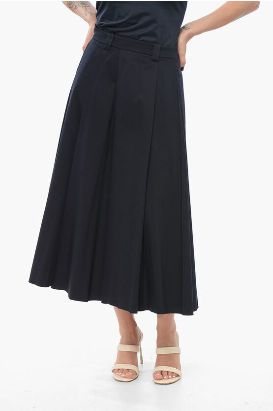 Department Five Pleated Stretch Cotton Henrique Midi Skirt
