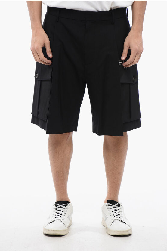 Dsquared2 Pleated Varsity Cargo Shorts