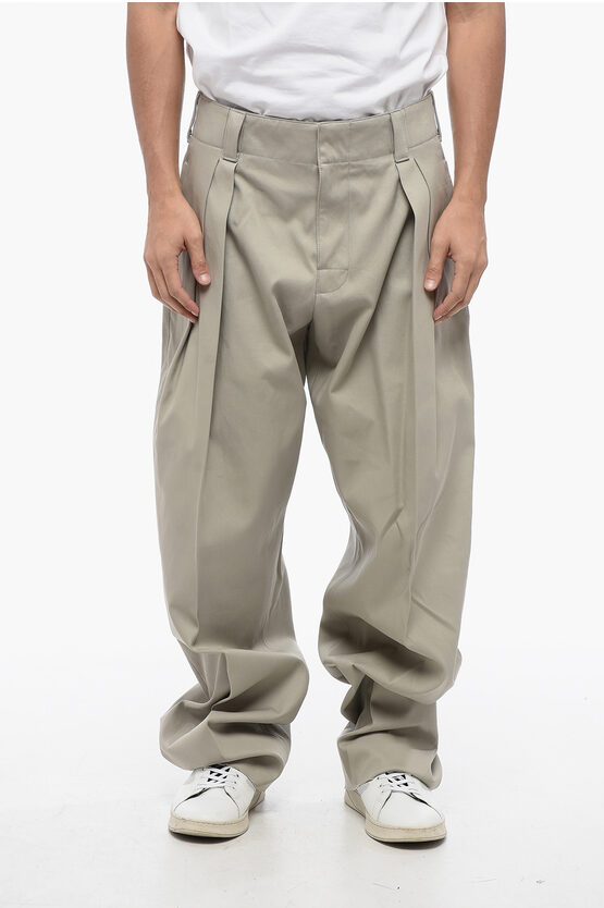 Shop Bottega Veneta Pleated Wide-fit Pants