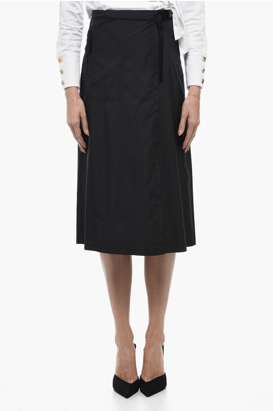 Shop Dior Pleated Wrap Skirt With Snap Buckle