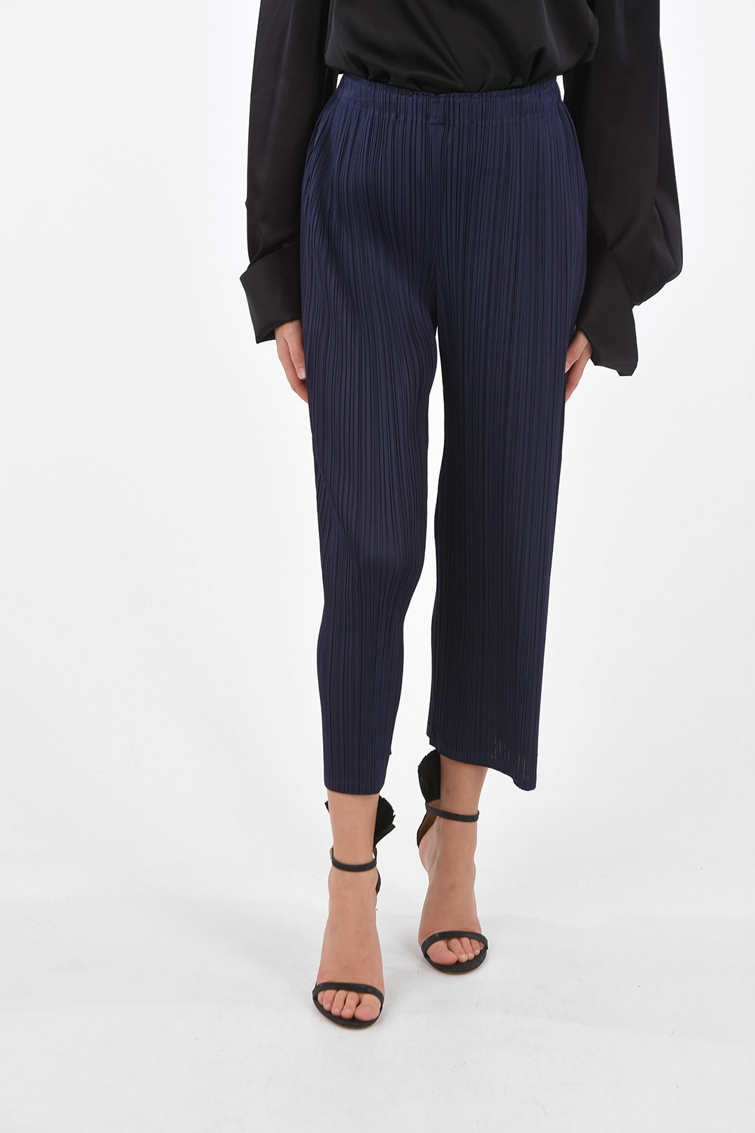 Issey Miyake PLEATS PLEASE multi-pleated drawstring waist gaucho