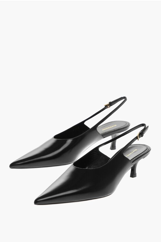 Shop Givenchy Point Toe Leather Slingbacks 5cm