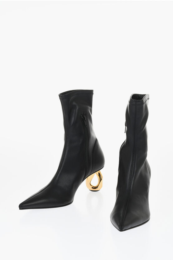 Jw Anderson J. W.anderson Pointed Chain Booties With Statement Heel 7 Cm
