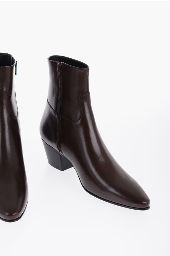 Shop Celine Pointed Jacno Leather Boots