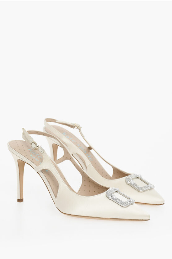 Kate Spade Pointed Pumps With Straps Heel 11 Cm In White