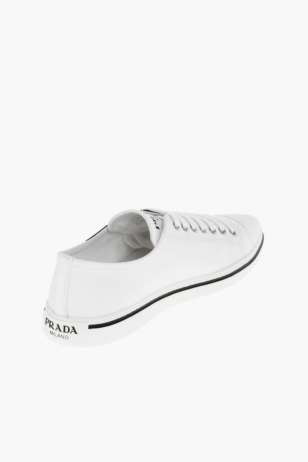 Prada Pointed-toe Gabardine Sneakers with Print women