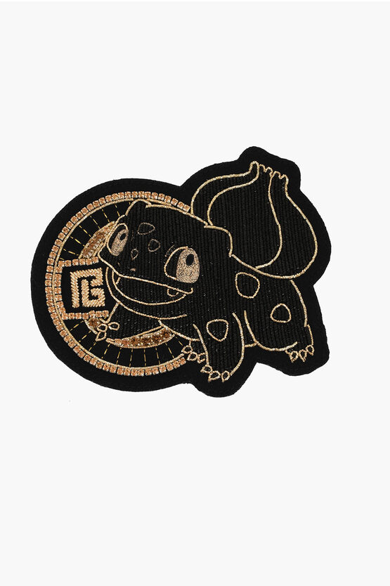 Balmain Pokemon Wool Bulbasaur Patch Embellished With Rhinestones