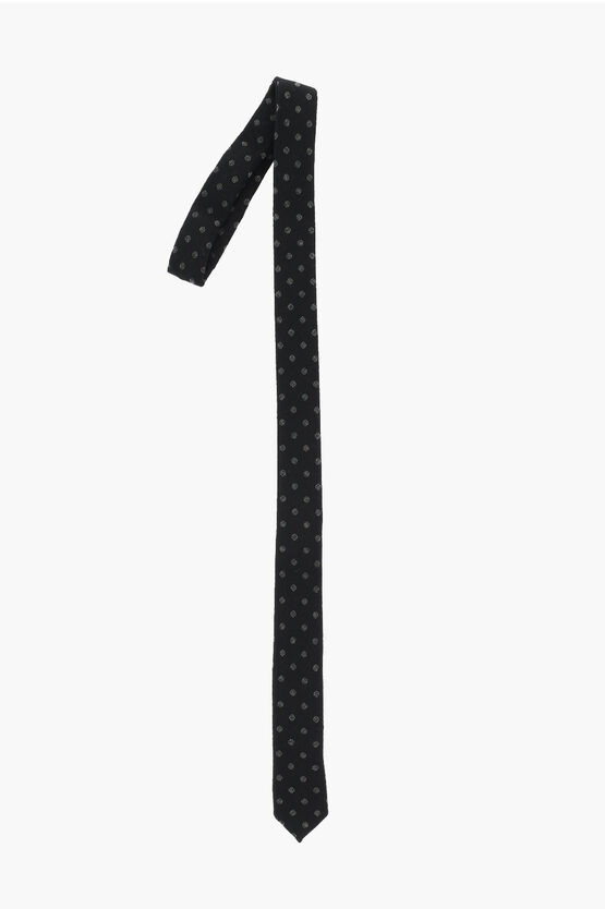 Corneliani Polka Dot Patterned Silk Slim Tie