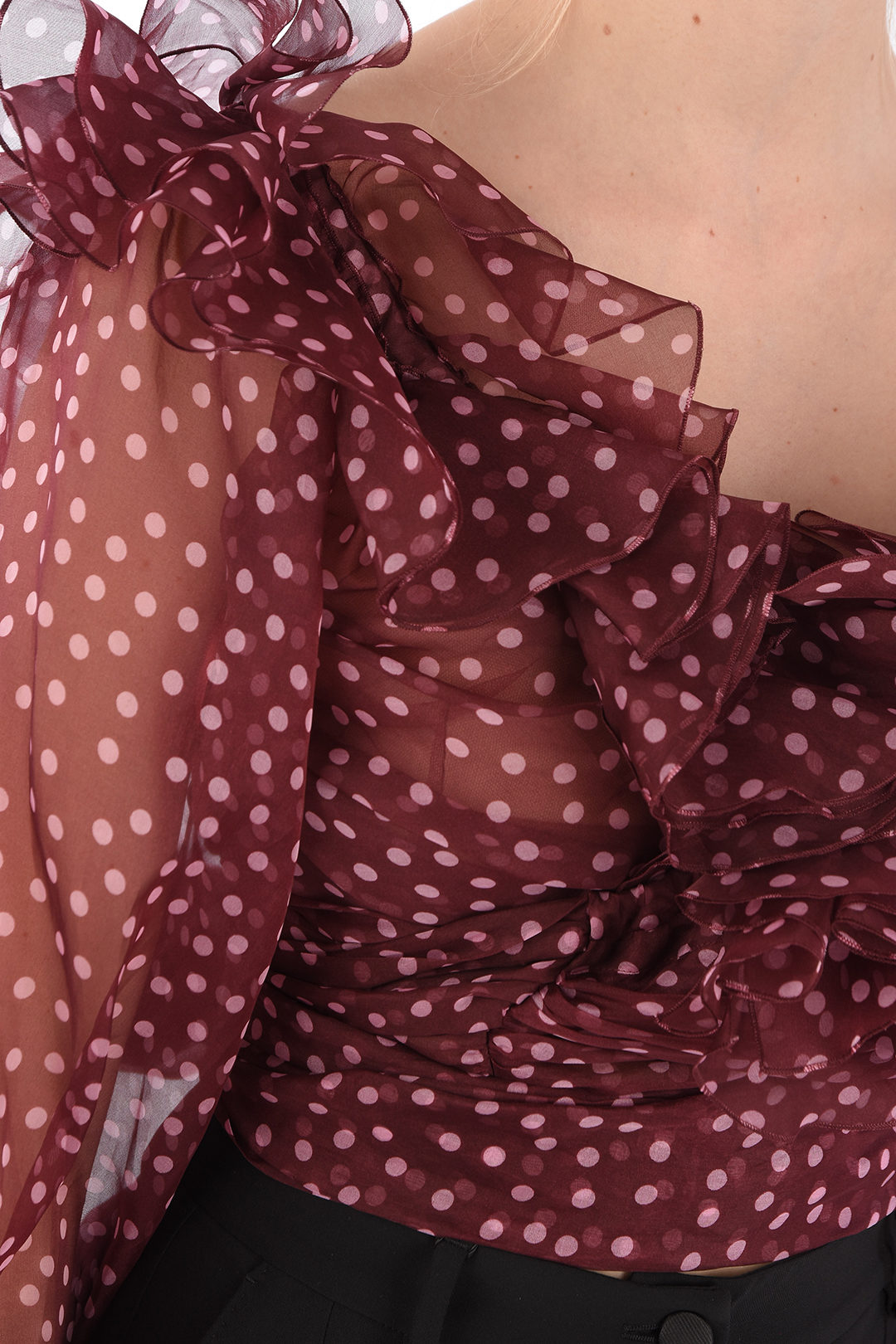 Dolce & Gabbana Polka Dot Blouse in Red