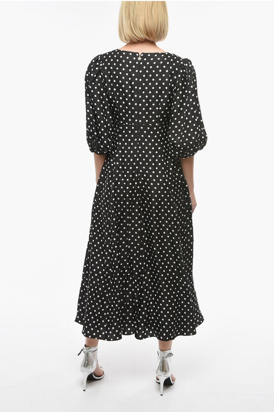 Polka Dot Dresses Women's Vintage Polka Dot Flared Dress - Spaghetti Strap  A-Line Midi Party Dress Flared Spaghetti Strap Dress