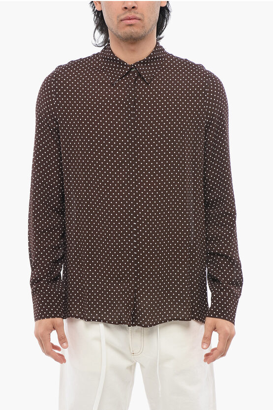 DEPARTMENT 5 POLKA DOTS RAPPO SHIRT WITH HIDDEN BUTTONING
