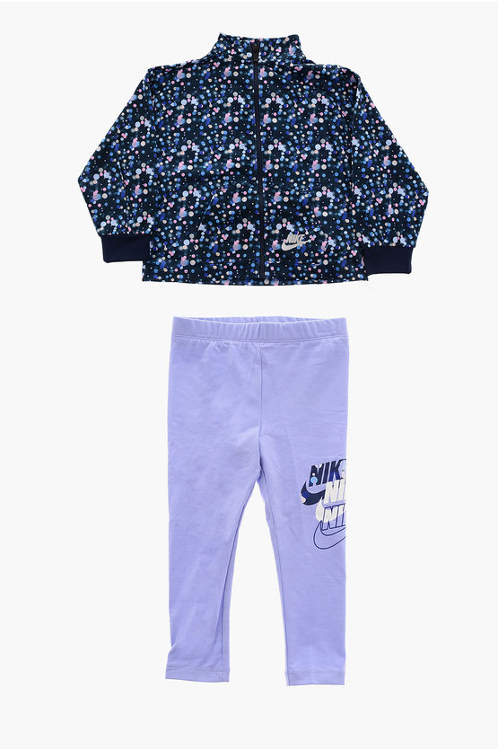 Nike Polka Dots Sweatshirt And Leggings Set In Blue