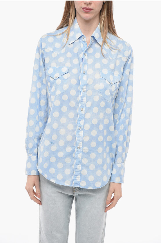 Shop Erl Polka Dots Unisex Shirt With Double Breast Pocket