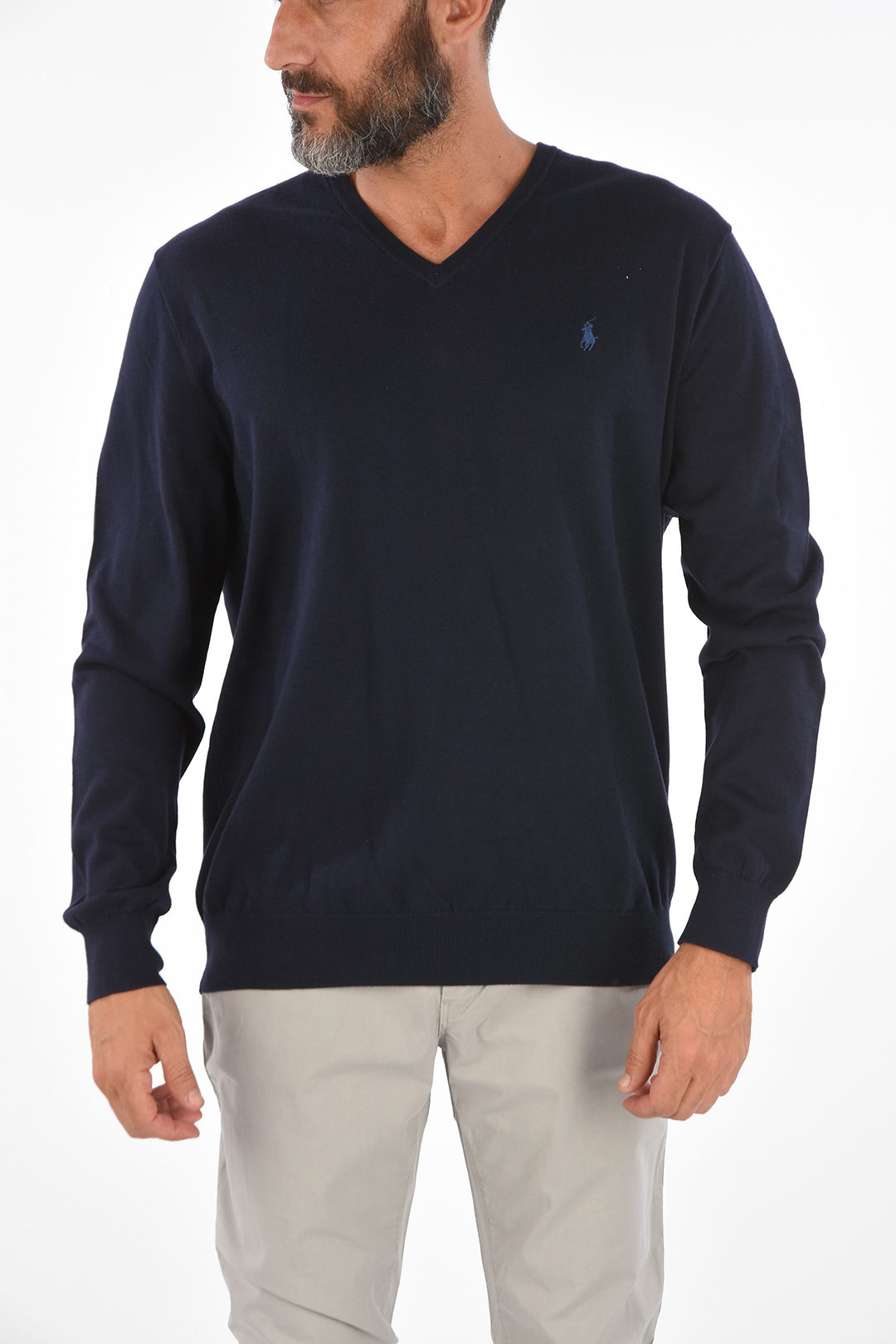 Ralph Lauren POLO Cotton Slim Fit V-Neck Sweater men - Glamood Outlet