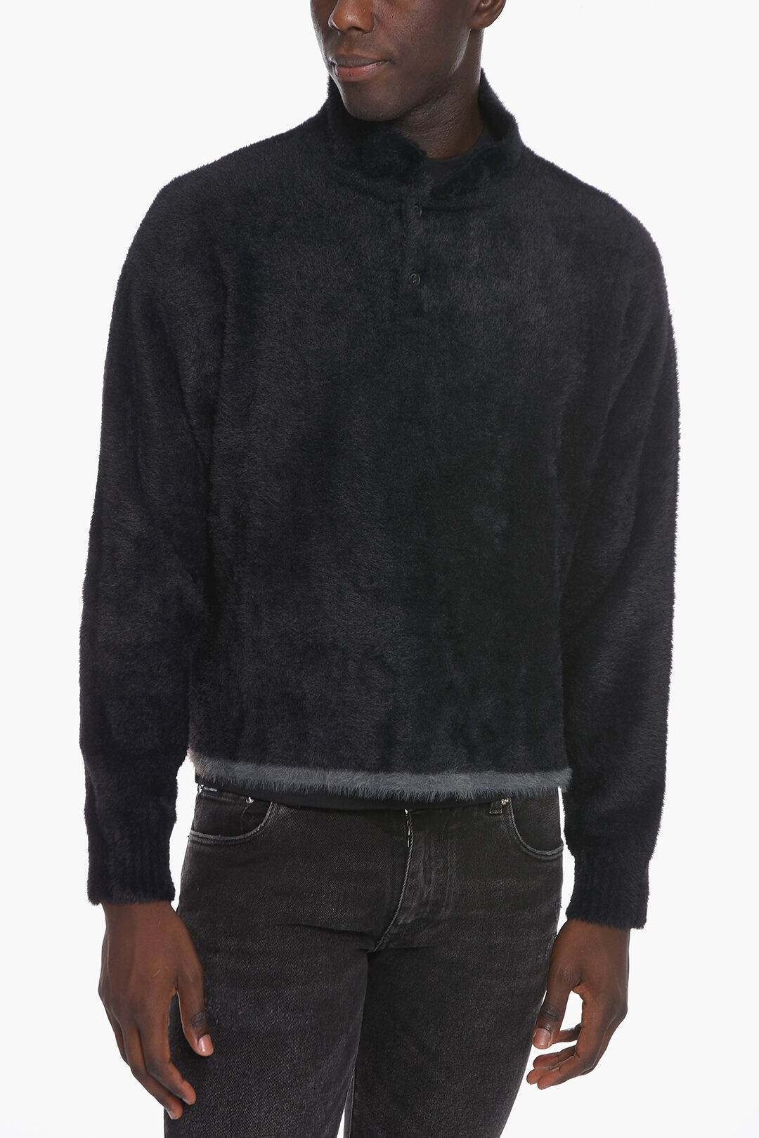 Jacquemus Polo Neck NEVE Eye lash Sweater men - Glamood Outlet Jacquemus Polo Neck NEVE Eye lash Sweater men - Glamood Outlet