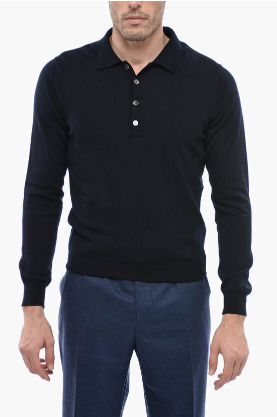 Shop Corneliani Polo Neck Virgin Wool Sweater