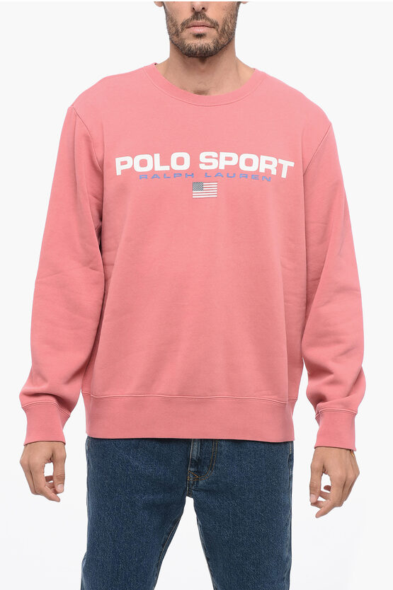 Shop Polo Ralph Lauren Polo Sport Crew Neck Fleece Cotton Sweatshirt With Print