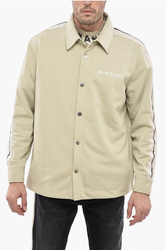 Palm Angels Polyester Shirt With Side Bands In Neutral