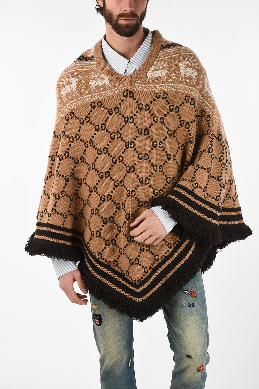 Gucci Poncho in Lana con Frange uomo - Glamood Outlet